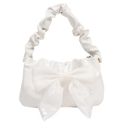 Sweet Bow Women's Shoulder Bags Lovely Girls Top-handle Bags Solid Pu Leather Cr