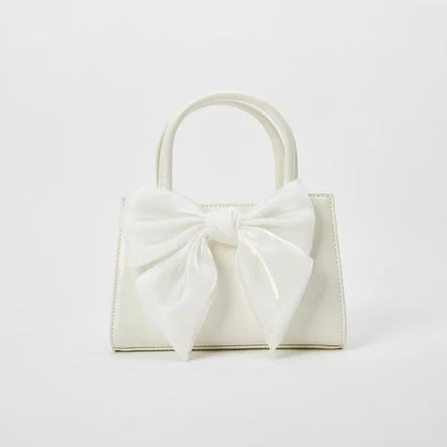 Sweet Bowknot Women Small Square Shoulder Bag Flap PU Leather Clutch