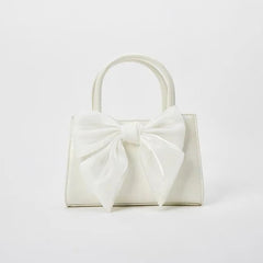 Sweet Bowknot Women Small Square Shoulder Bag Flap PU Leather Clutch