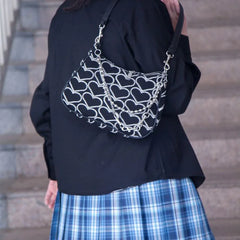 Vintage Style Embroidery Women Crossbody Bag Chain Small Shoulder Bag