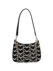 Vintage Style Embroidery Women Crossbody Bag Chain Small Shoulder Bag