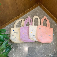 Faux Lamb Wool Women's Shoulder Bag Embroidery Cloud Female Plush Handbag
