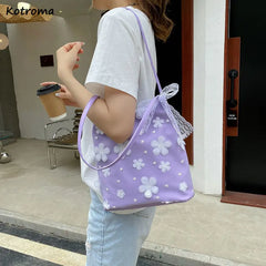 Sweet Lace Flowers Shoulder Bags Women Mori Girls PU Leather School Multi-functi