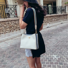Sweet Lady Bucket Bag PU Leather Crossbody Bags For Women