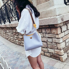 Sweet Lady Bucket Bag PU Leather Crossbody Bags For Women