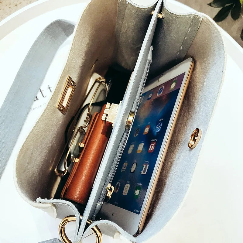 Sweet Lady Bucket Bag PU Leather Crossbody Bags For Women