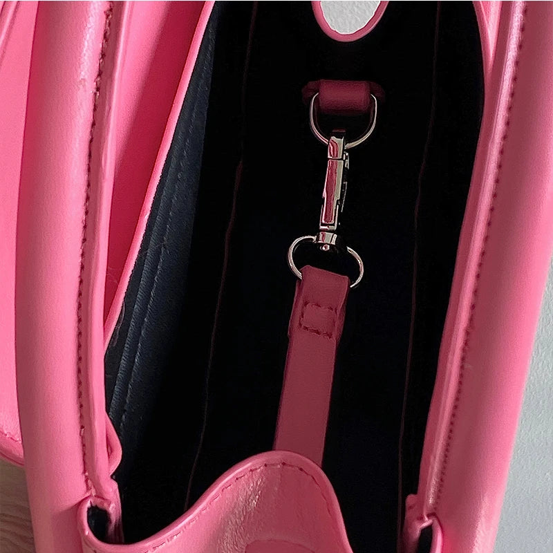 Sweet Pink Plaid Girly Tote Purse Handbags PU Leather Top Handle Crossbody Bag