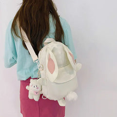 Sweet Rabbit Backpacks Women School Portable Nylon Bags All-match Large