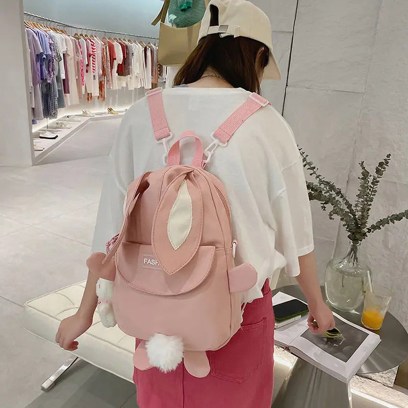 Sweet Rabbit Backpacks Women School Portable Nylon Bags All-match Large
