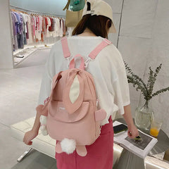 Sweet Rabbit Backpacks Women School Portable Nylon Bags All-match Large