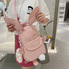 Sweet Rabbit Backpacks Women School Portable Nylon Bags All-match Large