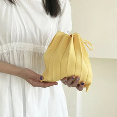 Sweet Style Knitting Tote Shoulder Bag Crochet Casual Shopper Top-hand