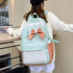 Cute Waterproof School Backpack for Teen Girls Large Capacity Macaron Travel Bag