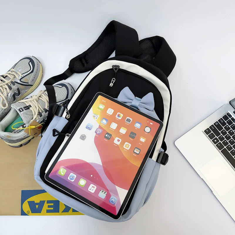 Cute Waterproof School Backpack for Teen Girls Large Capacity Macaron Travel Bag