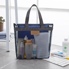Floral Mesh Tote Handbags for Shoes Storage Swimming Travel Beach Bags