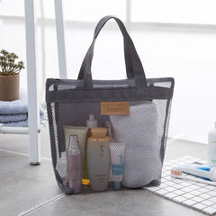 Floral Mesh Tote Handbags for Shoes Storage Swimming Travel Beach Bags