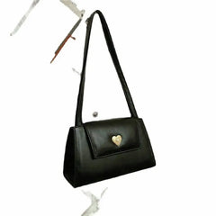 Retro Square Shoulder Bag Metal Heart Shape Women Handbags