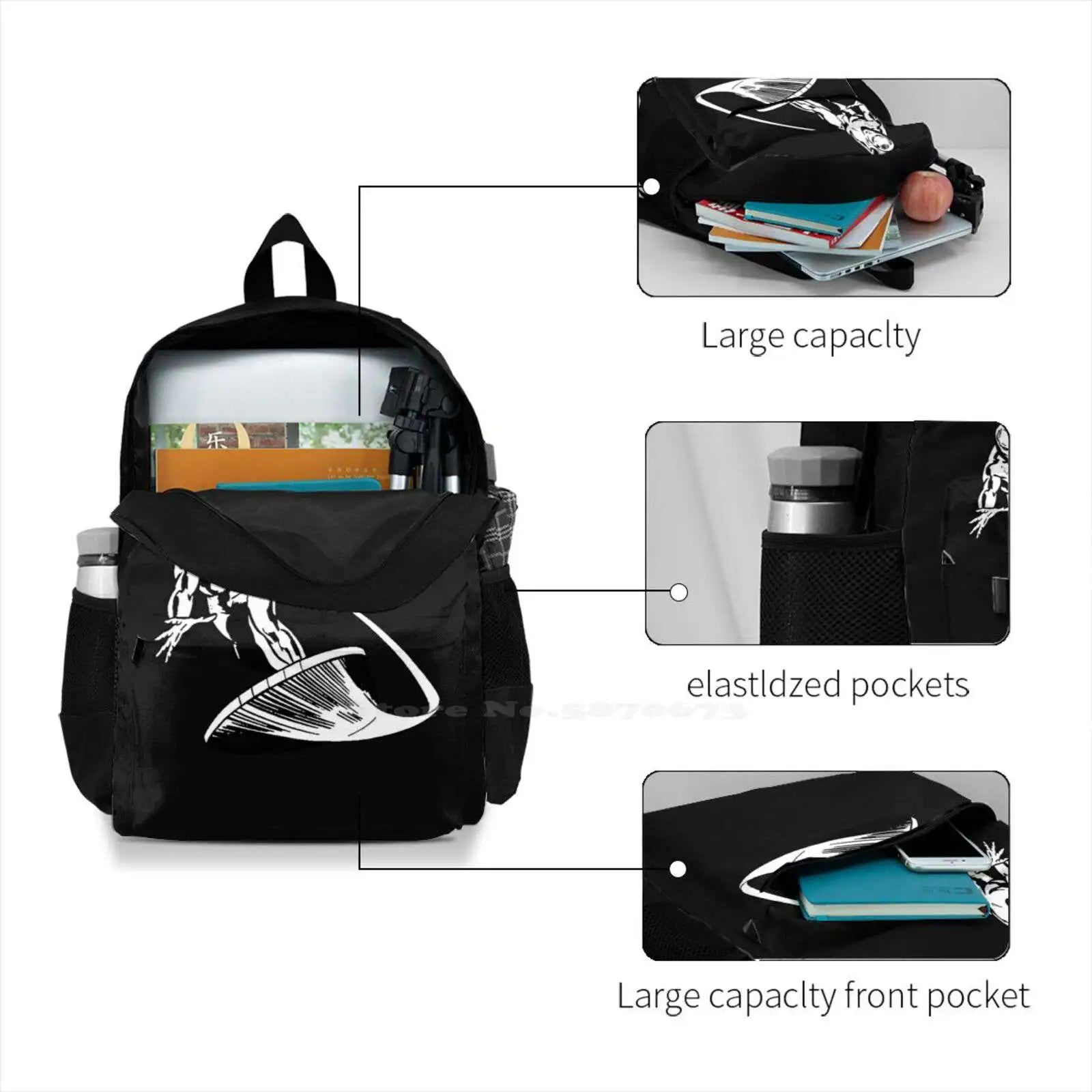 T-Shirt 3 School Bag Big Capacity Backpack Laptop 15 Inch