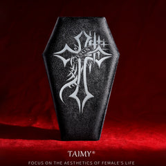 Velvet Coffin Ring Jewelry Box Jesus Cross Halloween Gift