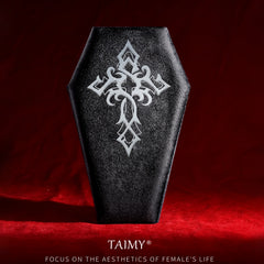 Velvet Coffin Ring Jewelry Box Jesus Cross Halloween Gift