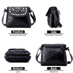 Leather Messenger Bag Women's Shoulder Bag Female Small Crossbody Bags