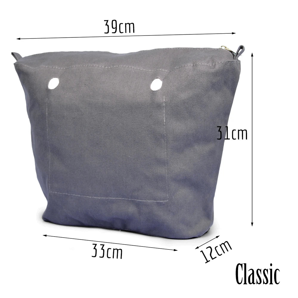 Classic O Bag Advanced Insert with Zipper Pocket and Waterproof Coating