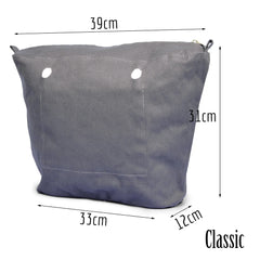 Classic O Bag Advanced Insert with Zipper Pocket and Waterproof Coating