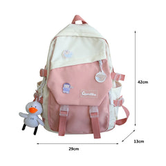 Classic Nylon Women Backpack Schoolbag Teenage Girls Preppy Style