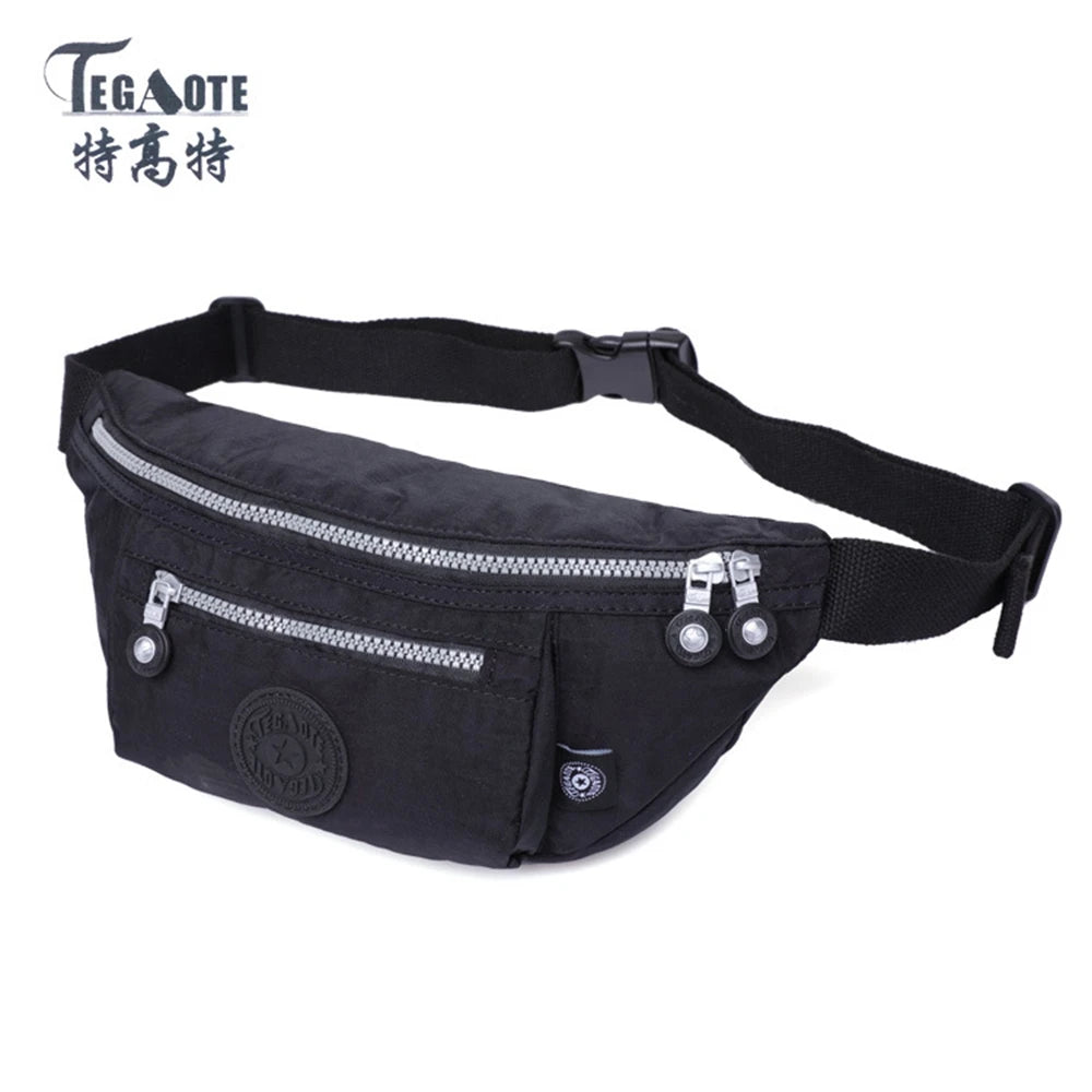 Sports Fanny Pack Nylon Waterproof Belt Bag for Women and Men