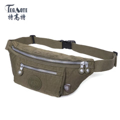 Sports Fanny Pack Nylon Waterproof Belt Bag for Women and Men