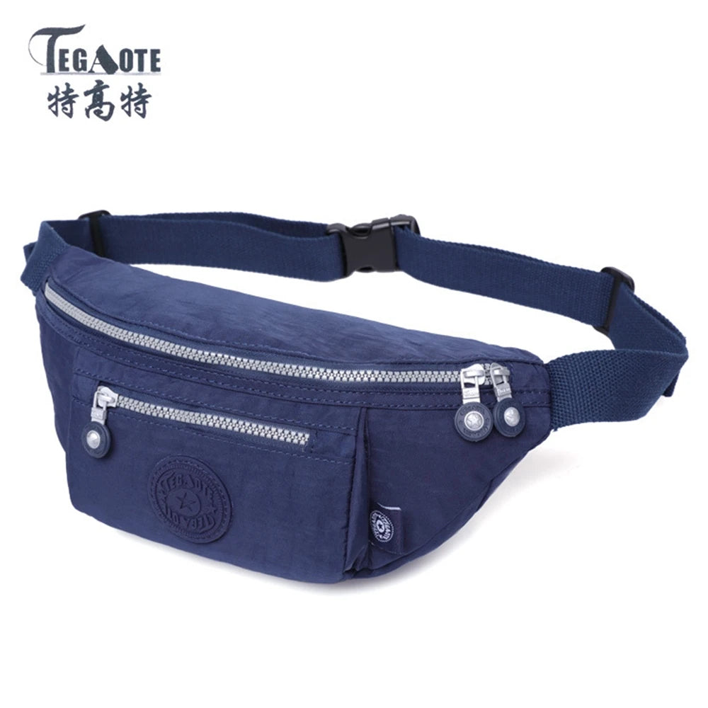 Sports Fanny Pack Nylon Waterproof Belt Bag for Women and Men