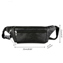 Men Leather Fanny Pack Belt Bum Waist Pouch Crossbody Shoulder Sport Zip Bag