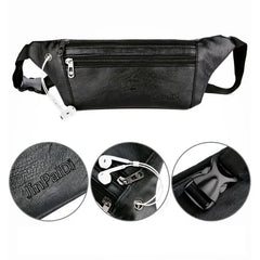 Men Leather Fanny Pack Belt Bum Waist Pouch Crossbody Shoulder Sport Zip Bag