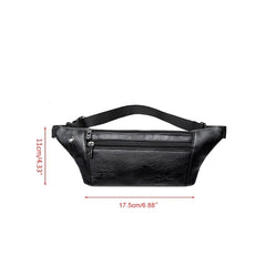 Men PU Leather Belt Bum Waist Phone Pouch Fanny Pack Crossbody Shoulder