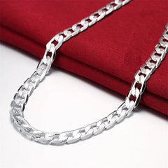 Men's 925 Sterling Silver 10MM Necklace 20/24 Inches Chain Wedding Christmas
