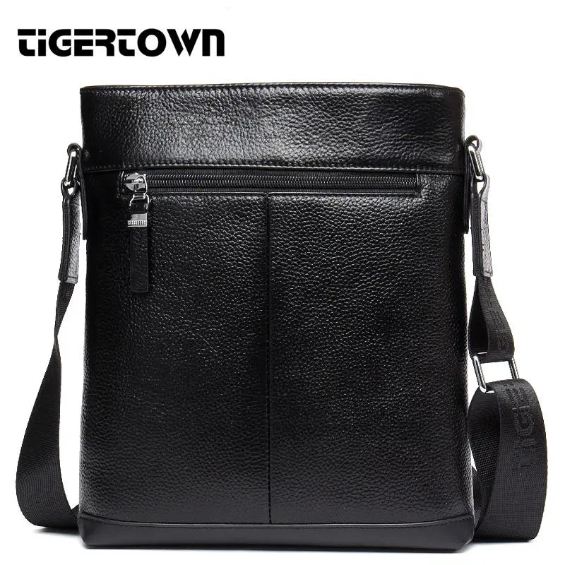 TIGERTOWN Men's Leather Messenger Shoulder Bag Briefcase