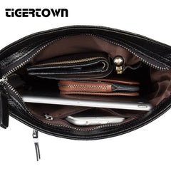 TIGERTOWN Men's Leather Messenger Shoulder Bag Briefcase