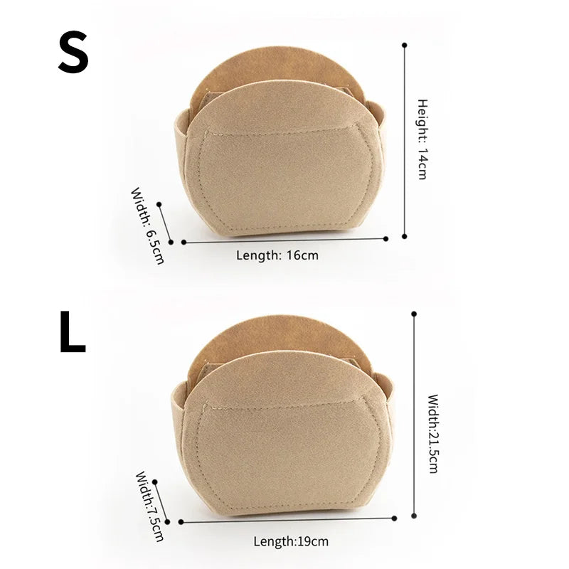 Round Felt Cosmetic Bag Purse Organizer Makeup Storage Insert