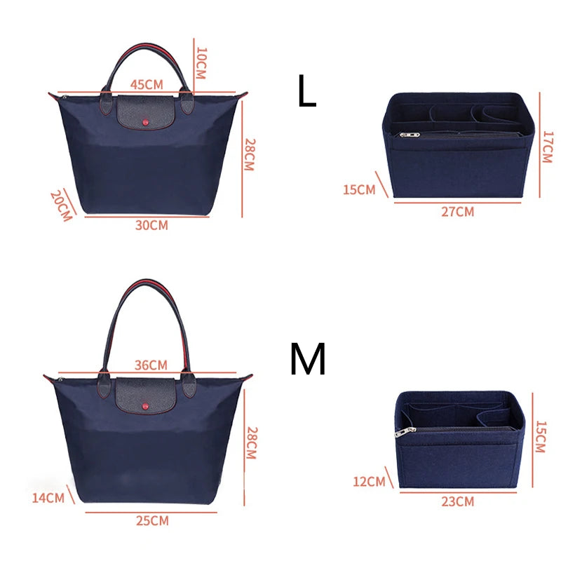 Felt Cloth Insert Bag Organizer Travel Makeup Cosmetic Inner Bag