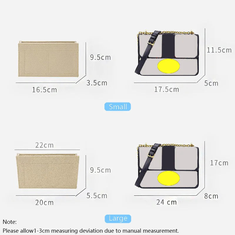 Felt Cloth Makeup Organizer Bag for Handbag Travel Purse
