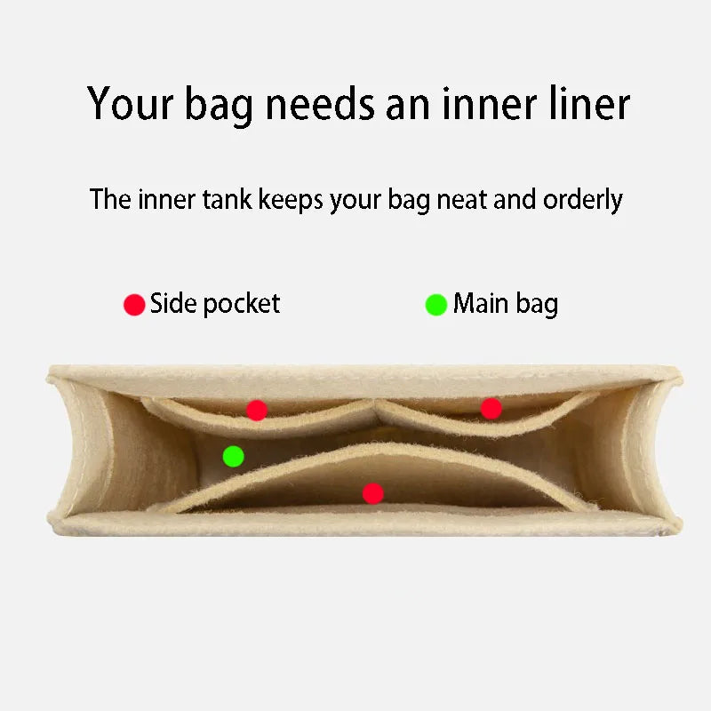 Felt Makeup Bag Organizer for Travel Handbag