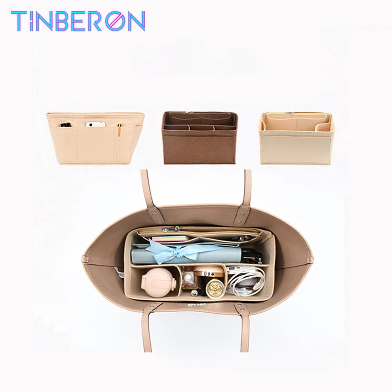 Women's Felt Makeup Organizer Bag Travel Portable Storage Wash