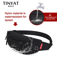 TINYA Canvas Men Fanny Pack Outdoor Sports Waist Pack Crossbody Phone Pouch Bag