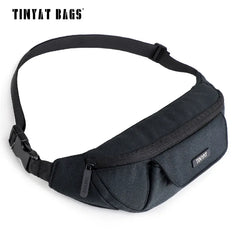 TINYAT Men Waist Bag Mobile Phone Pouch Belt Bag Male Gray Bum Hip Bag