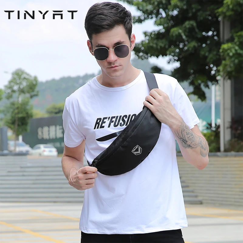 Canvas Waist Bag Man Belt Pouch Foldable Men's Wallet Crossbody Bags