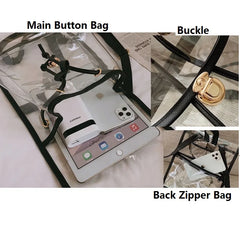 Clear PVC Women Backpack Transparent Travel School Bag for Teenage Girls