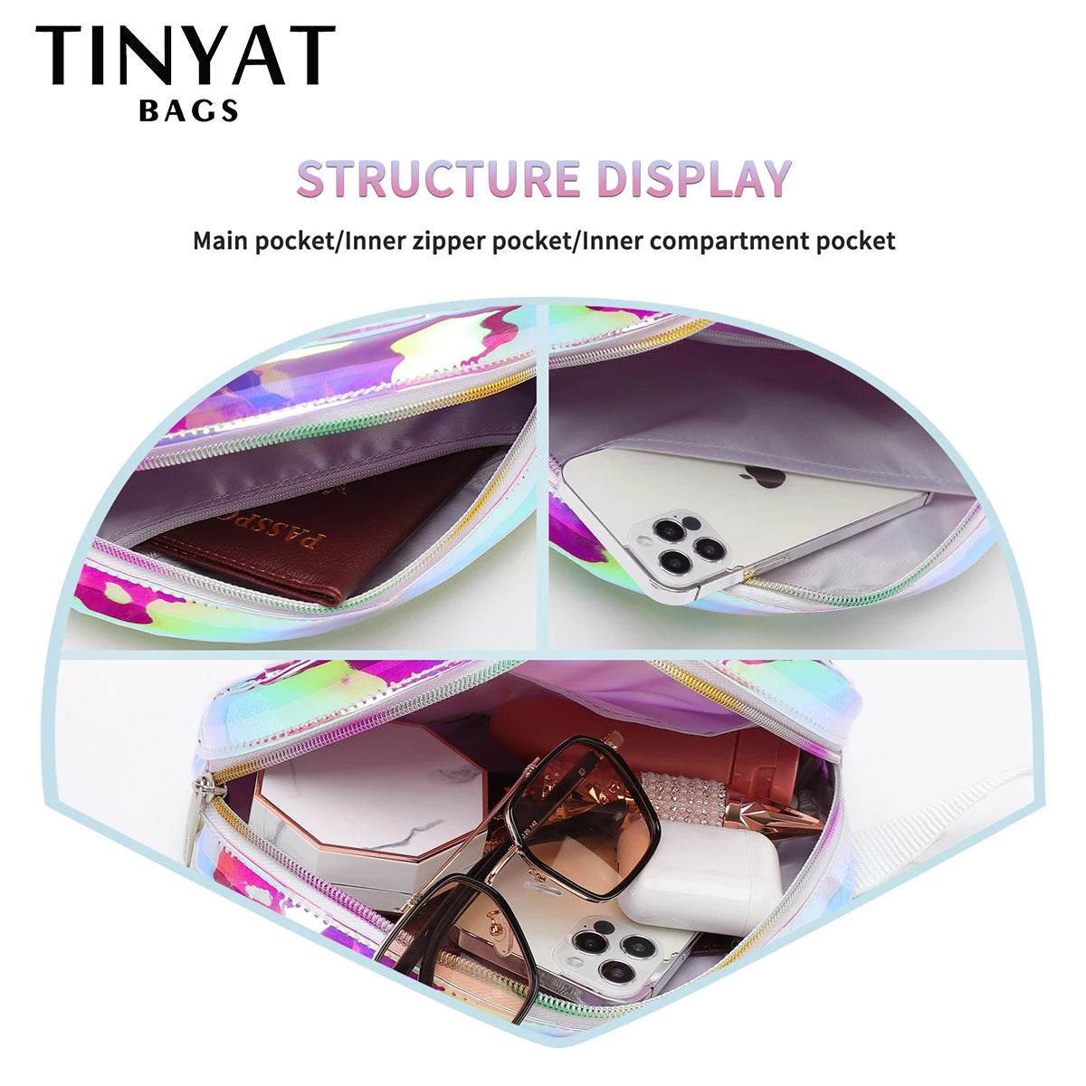 Holographic Women's Waist Bag Phone Purse Belt Bag Fanny Pack