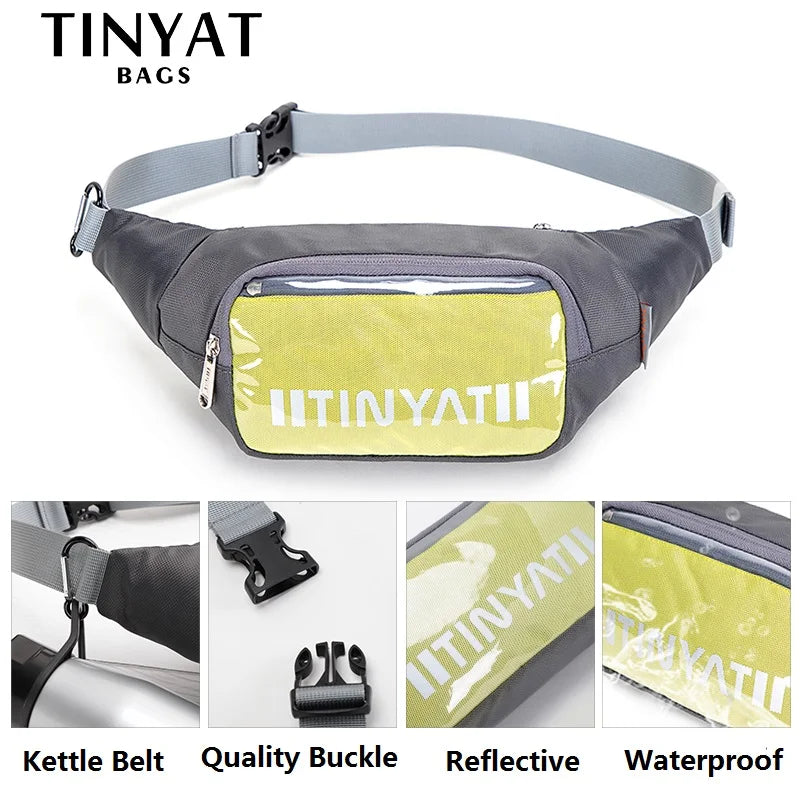 Men's Gray Belt Pouch Outdoor Travel Crossbody Bag