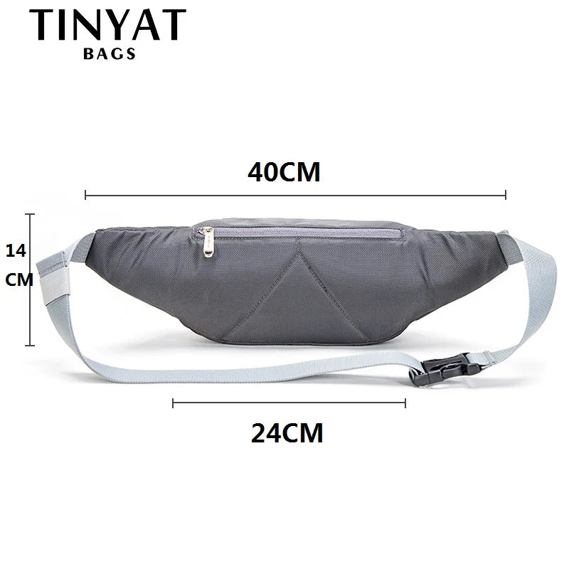 Men's Gray Belt Pouch Outdoor Travel Crossbody Bag