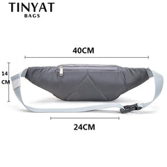Men's Gray Belt Pouch Outdoor Travel Crossbody Bag